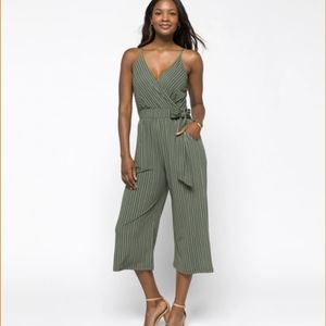 Green & White Kaileigh Jumpsuit